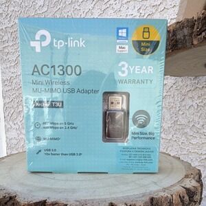TP-Link‎ Archer T3U AC1300 MU-MIMO Dual-Band USB 3.0 Wireless Adapter Black